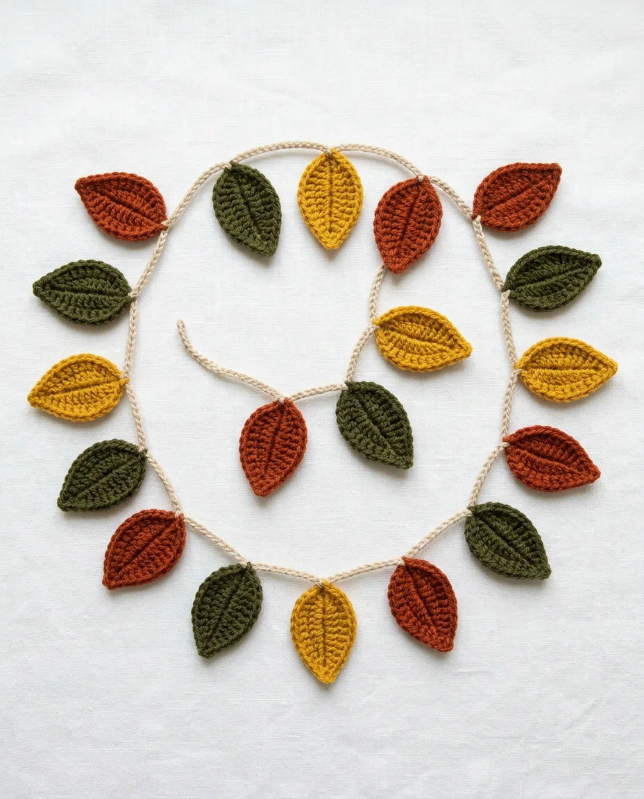 Fifteen leaves on a 60 inch chain cord, one every 4 inches.